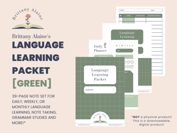 Language Learning Packet (green) - Image 2