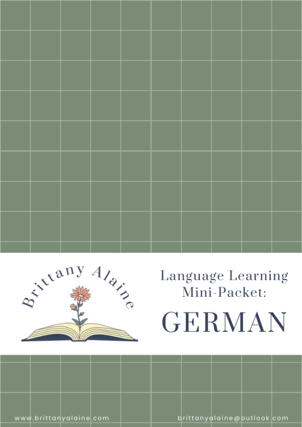 German Vocabulary Practice Mini-Packet (green)