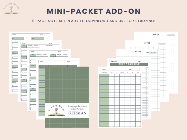 German Vocabulary Practice Mini-Packet (green) - Image 3